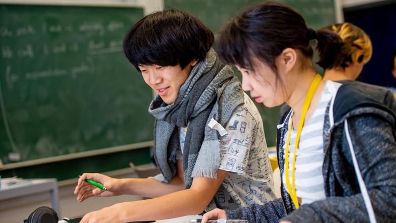 Students at King's Maths School working together